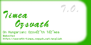 timea ozsvath business card